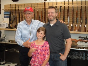Gun Rights Advocate, Dick Heller of DC vs. Heller Supreme Court Case, pictured with Alex and Ashley of Patriot Pawn & Gun.